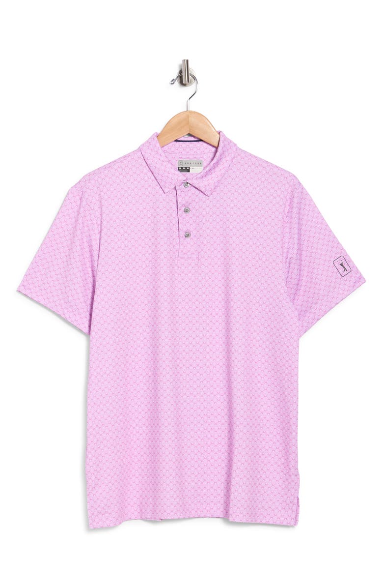PGA TOUR Cocktail Geo Print Performance Polo, Main, color, Pale Pansy