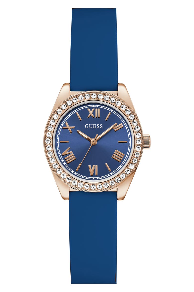 Mini Luna Silicone Strap Watch, 30mm, Main, color, BLUE