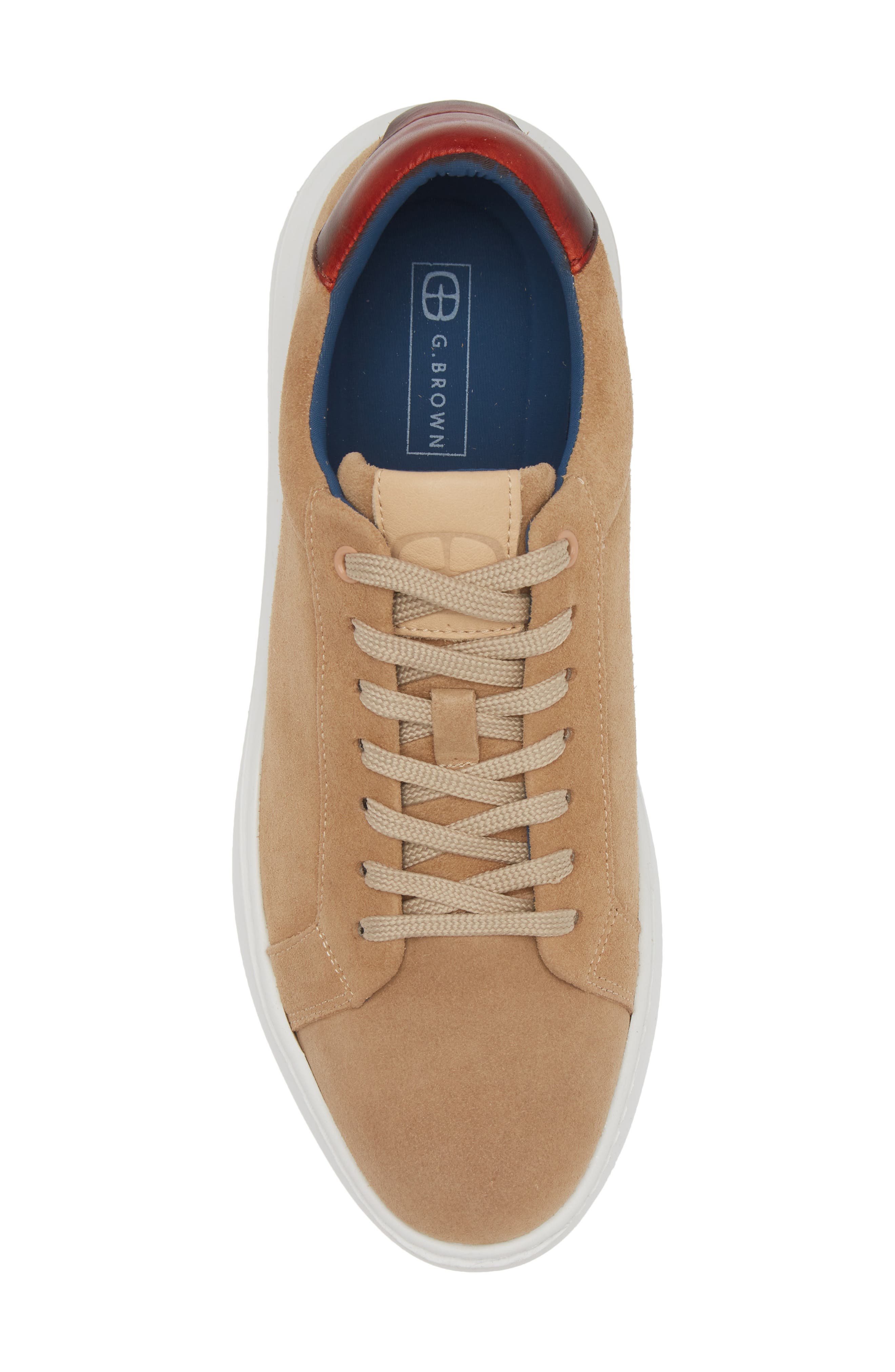 G Brown Puff Suede Low Top Sneaker, Alternate, color, 