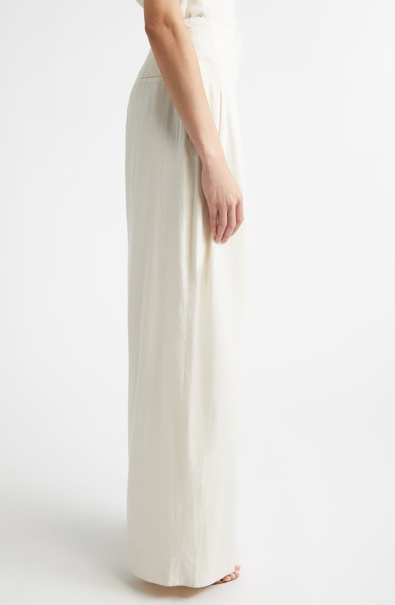 Lela Rose High Waist Wide Leg Pants, Alternate, color, Bone