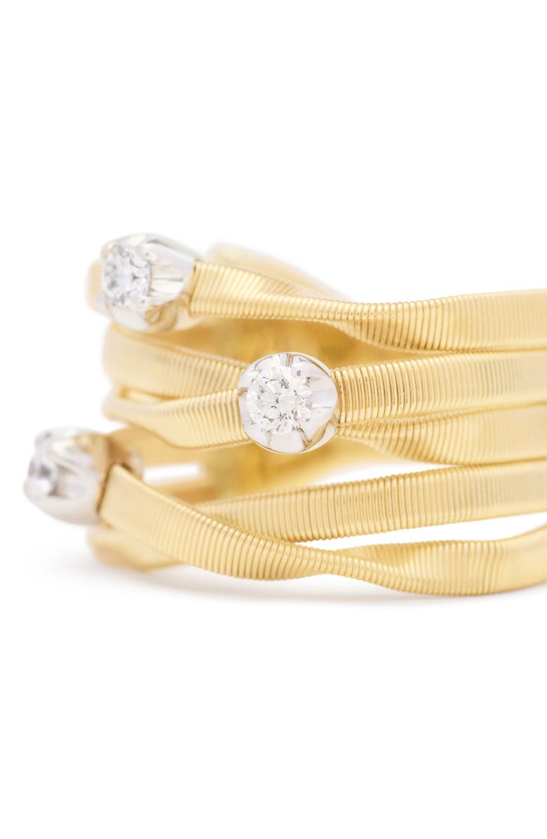 Marco Bicego Marrakech Diamond Stack Coil Ring, Alternate, color, 18K Yellow/White Gold