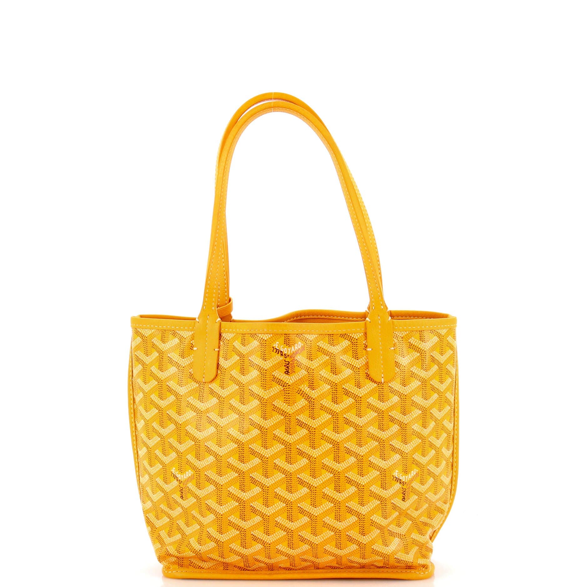 Pre-Owned Goyard Anjou Reversible Tote Coated Canvas Mini, Main, color, Yellow