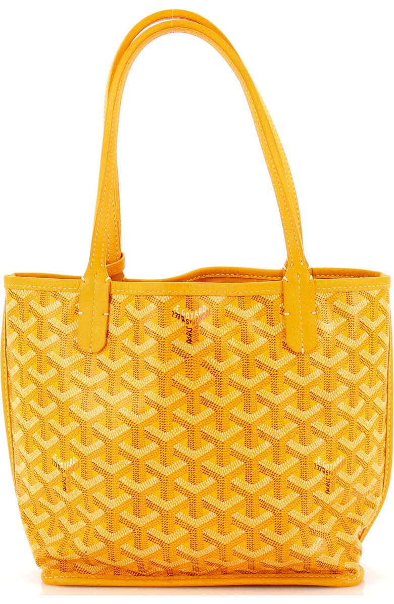 Pre-Owned Goyard Anjou Reversible Tote Coated Canvas Mini, Main, color, Yellow