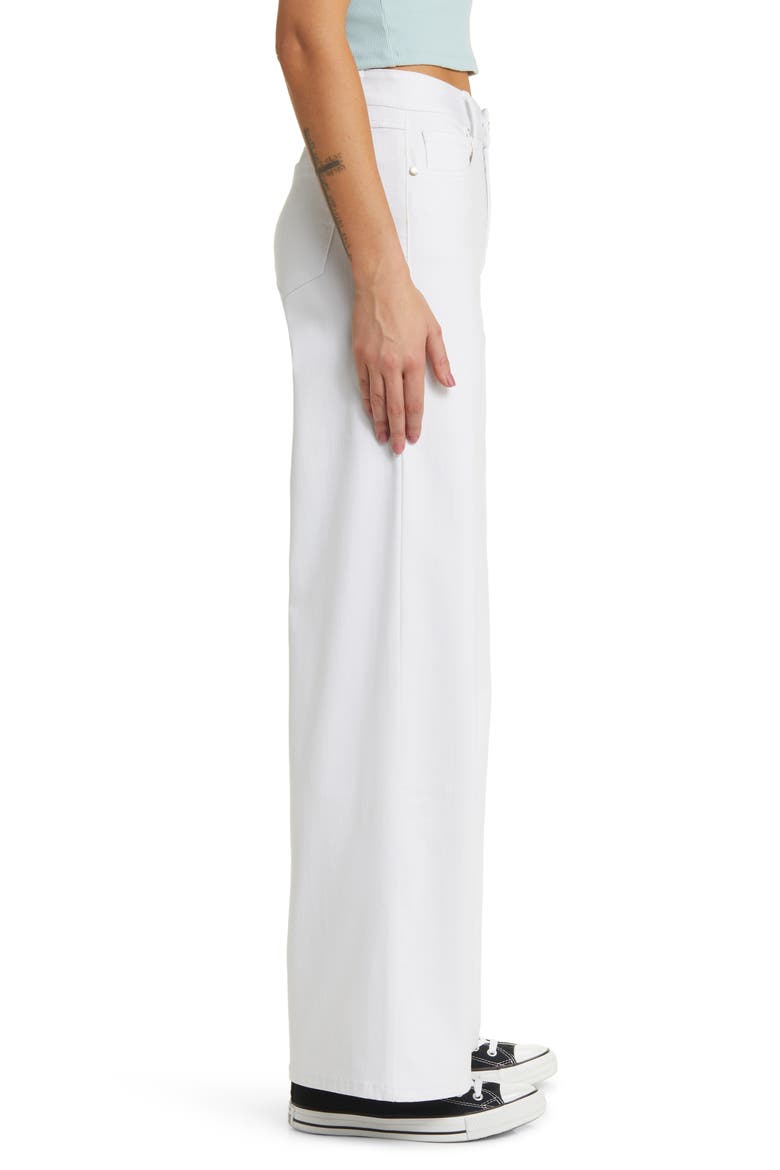 High Waist Slim Wide Leg Jeans, Alternate, color, WHITE