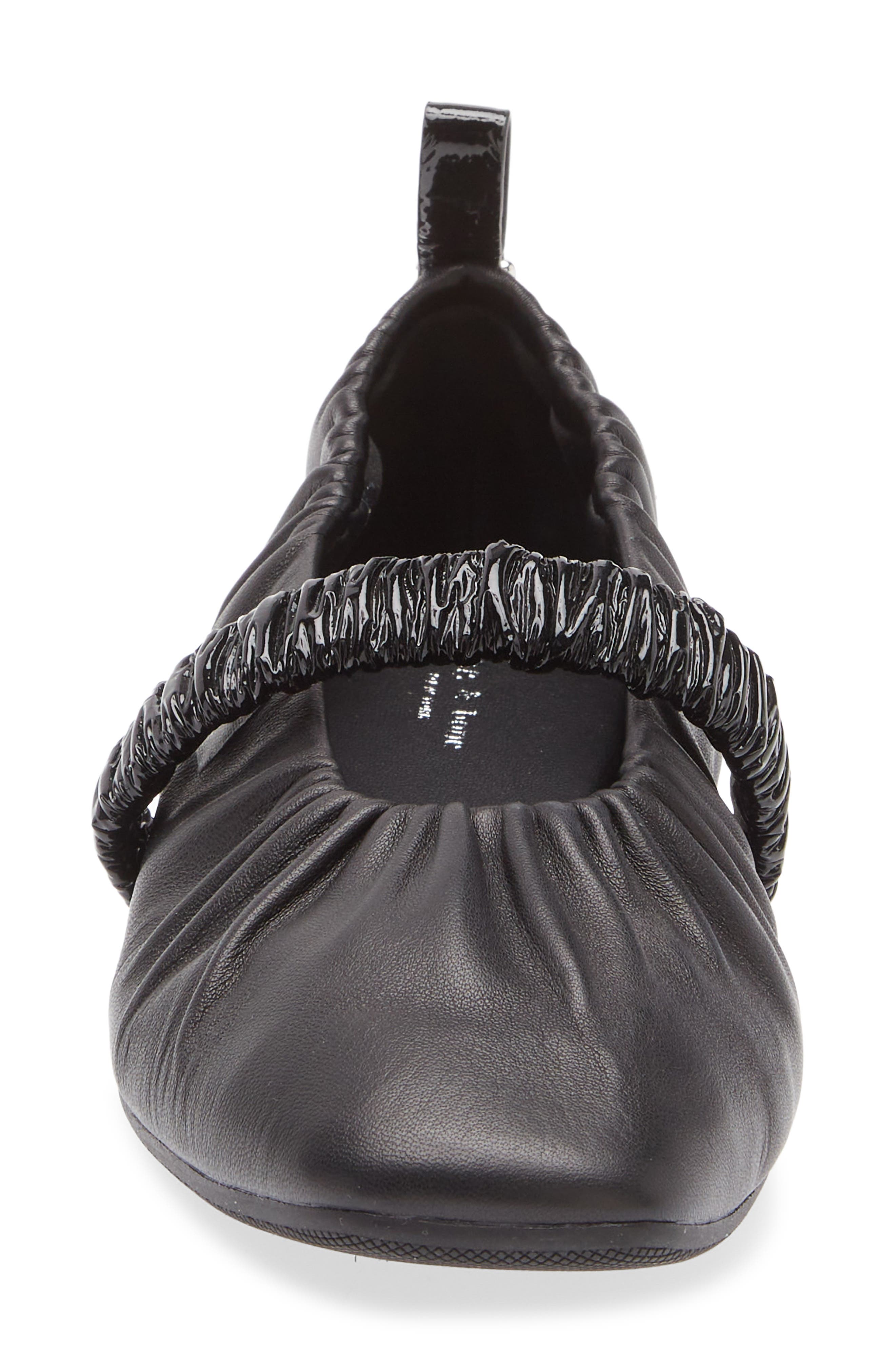 rag & bone Spire Ruched Mary Jane Flat, Alternate, color, Black