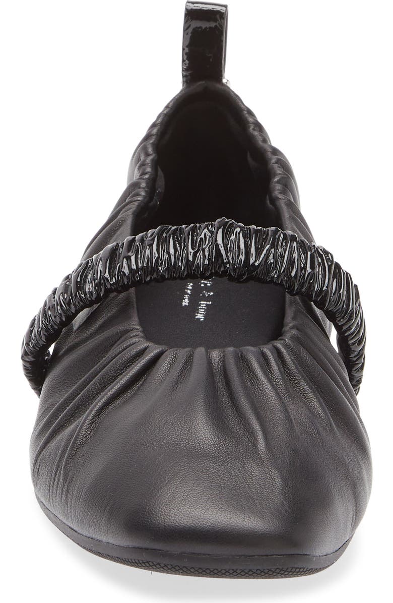rag & bone Spire Ruched Mary Jane Flat, Alternate, color, Black