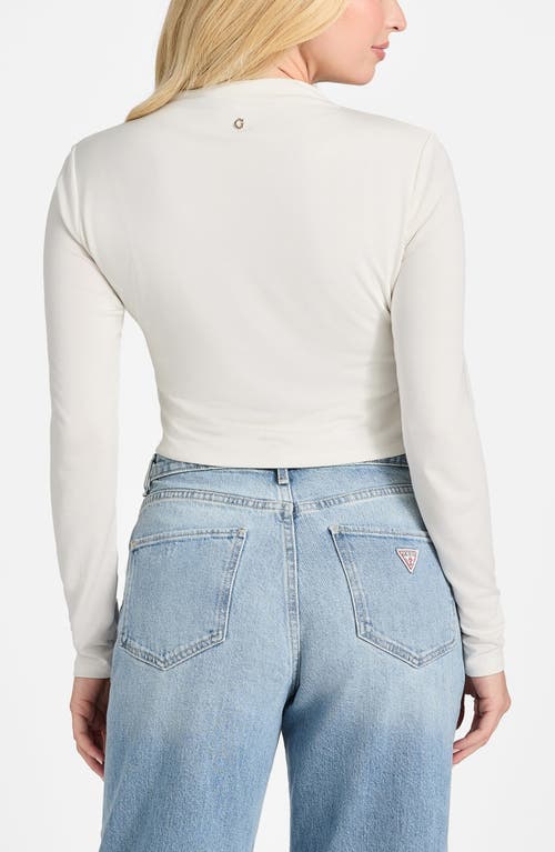 Guess Elyana Mock Neck Top In Neutral
