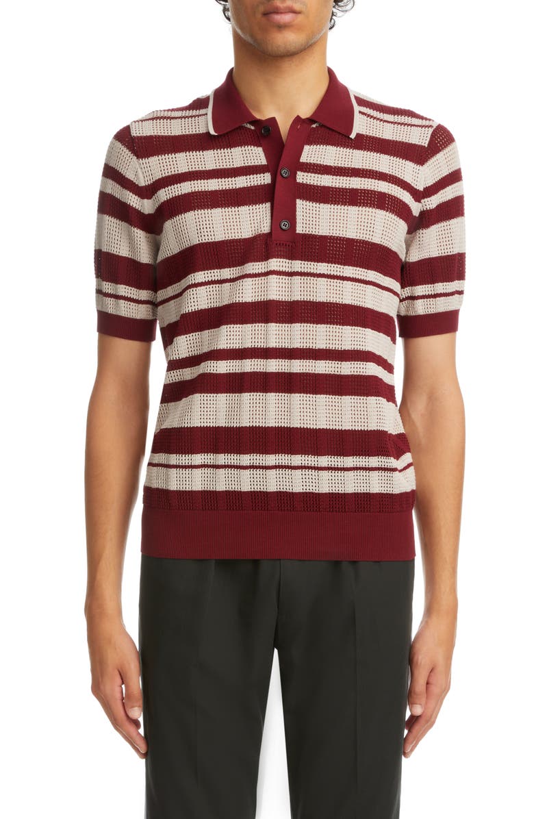 Dries Van Noten Mirko Stripe Sweater Polo, Main, color,