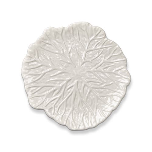 Tag White Cabbage Leaf Stoneware Appetizer Plate Round Dishwasher Safe In White