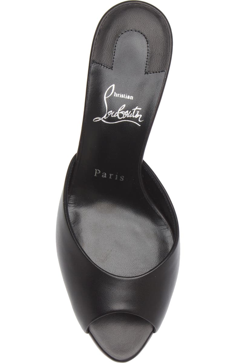 Christian Louboutin Me Dolly Kitten Heel Peep Toe Slide Sandal, Alternate, color, Black