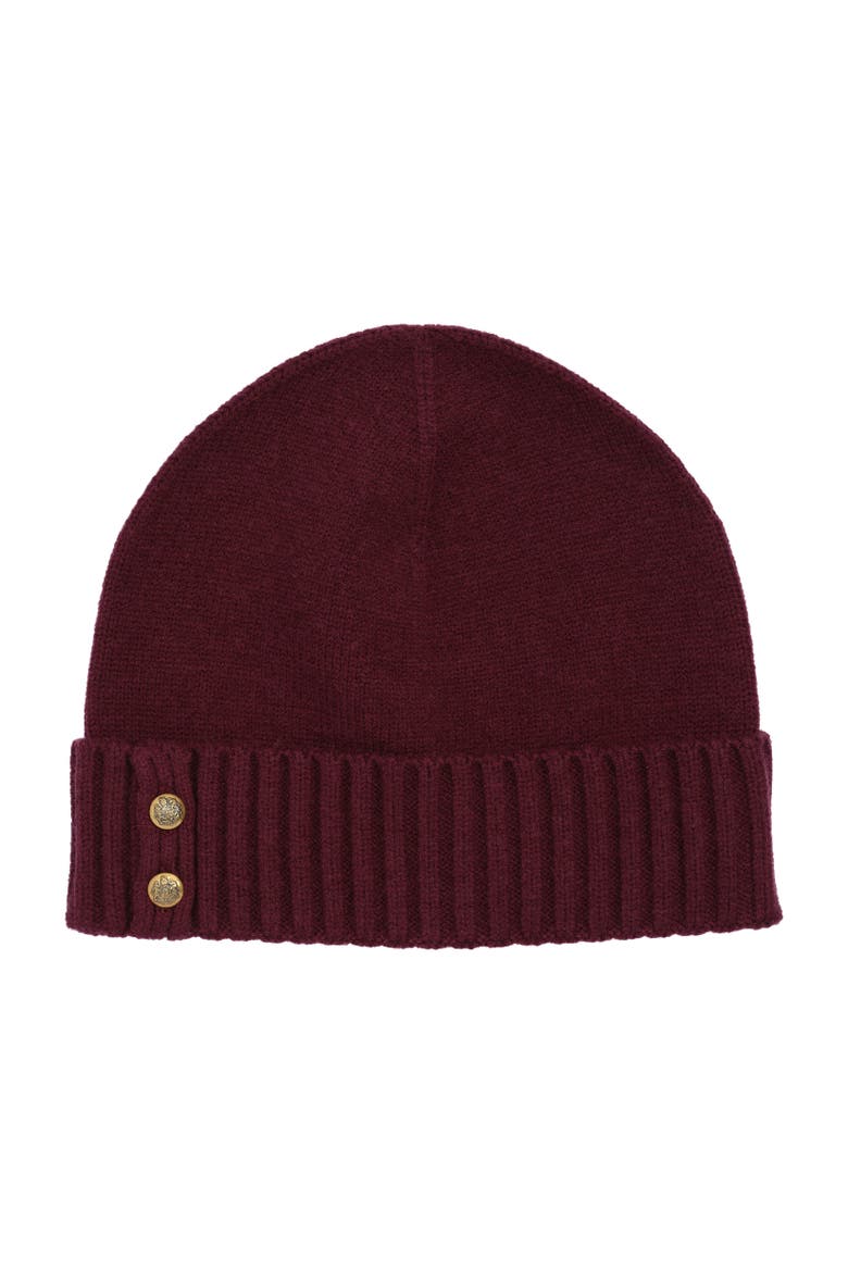 two button knit beanie, Main, color, dark garnet