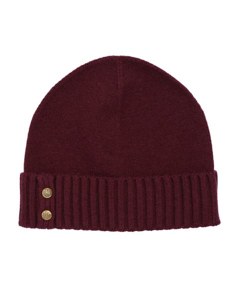 two button knit beanie