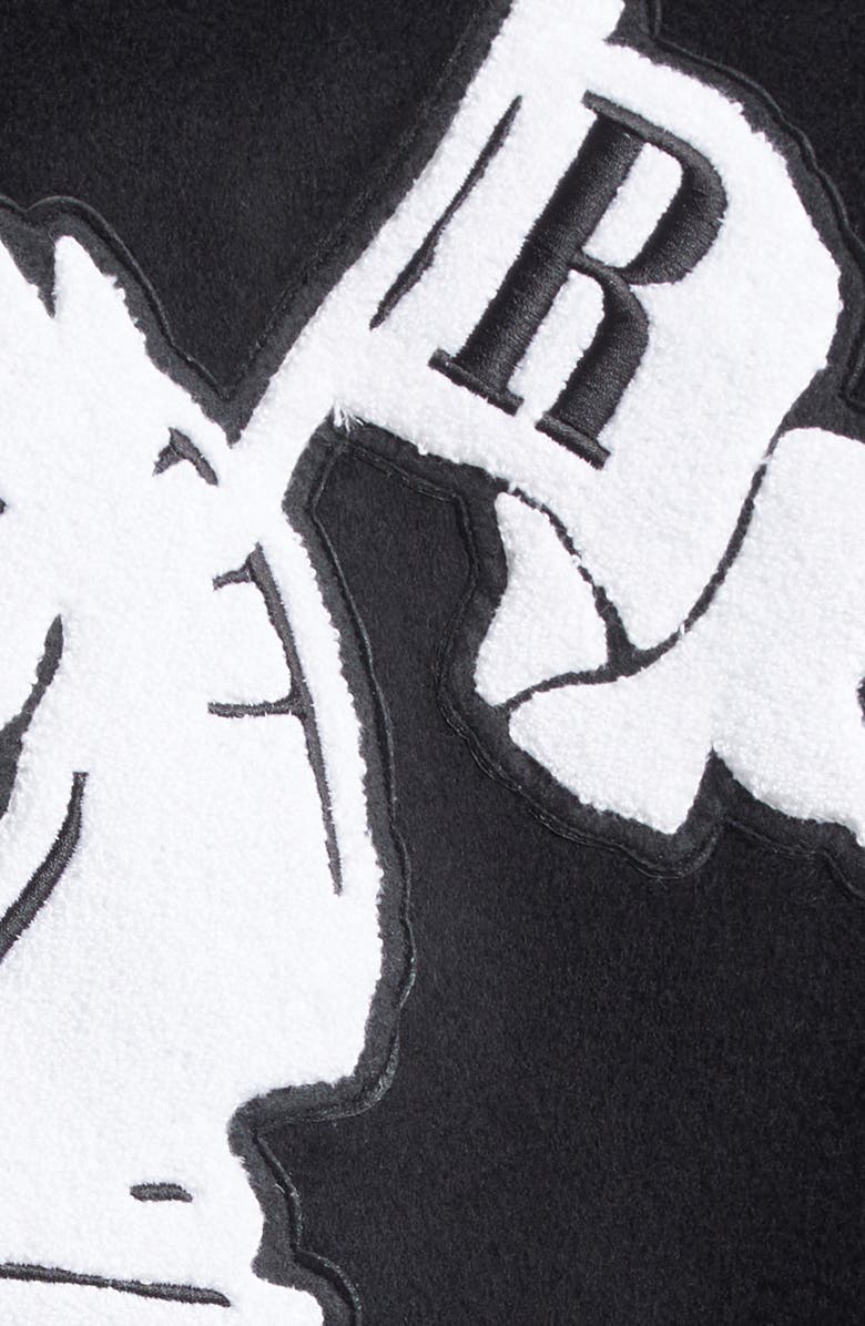 Rhude Regista Wool Blend Varsity Jacket, Alternate, color, Black / White / Gold