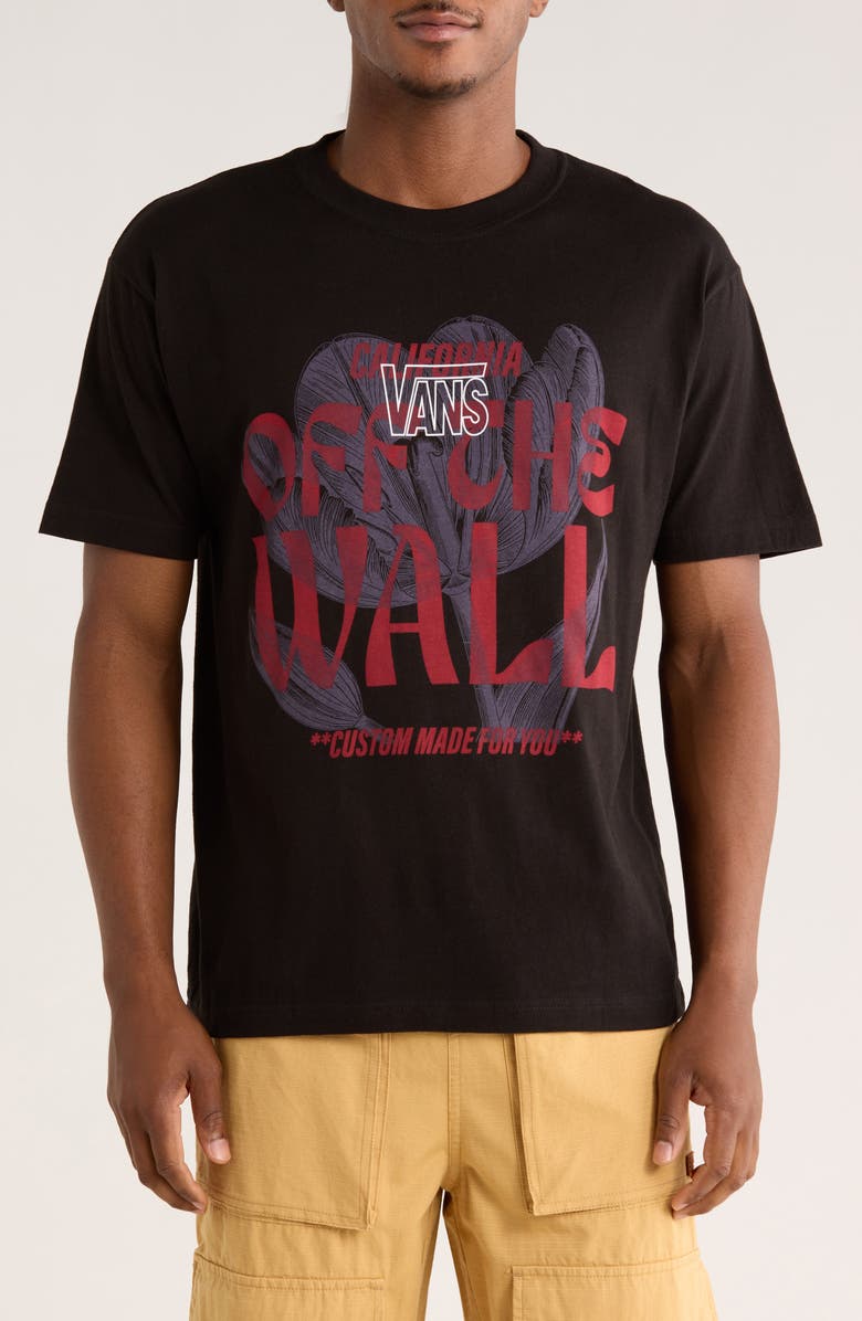 Vans Poppy Logo Graphic T-Shirt, Main, color, Black