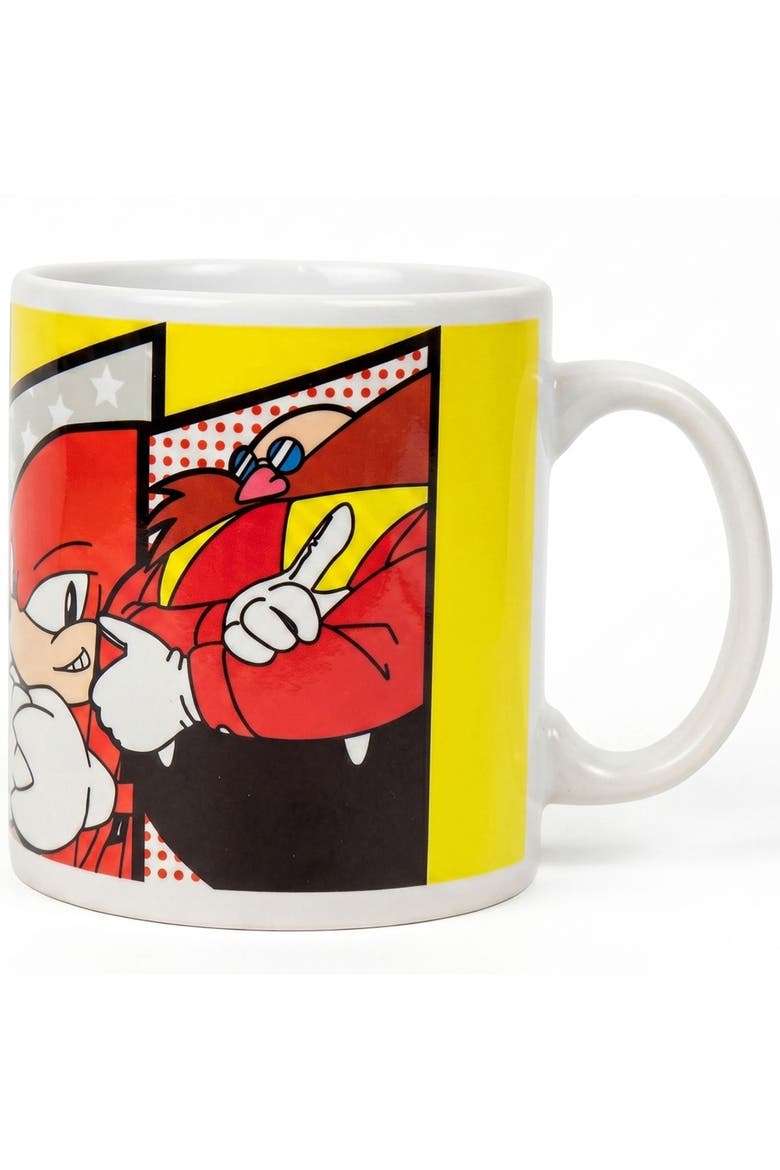 20 oz Sonic the Hedgehog Roster Ceramic Mug, Main, color, White