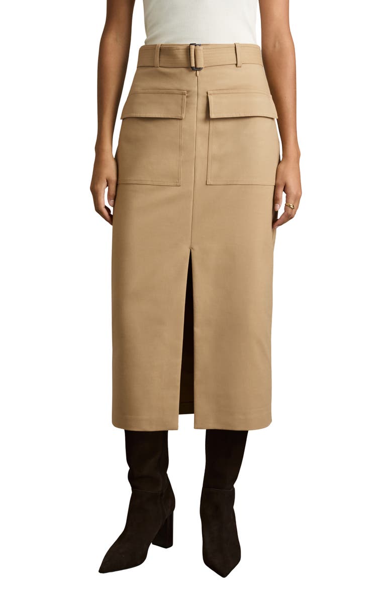 Oakley Midi Skirt, Main, color, CAMEL