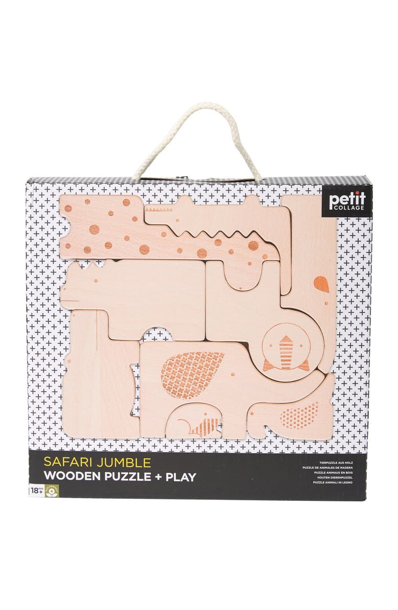 Wild & Wolf Safari Wooden Animal Puzzle, Main, color,