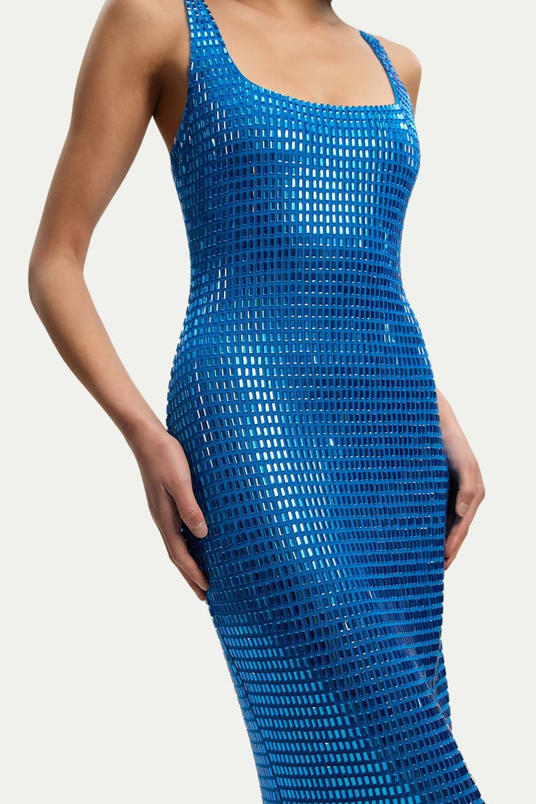 Crystal Embellished Jersey Midi Dress, Alternate, color, Blue