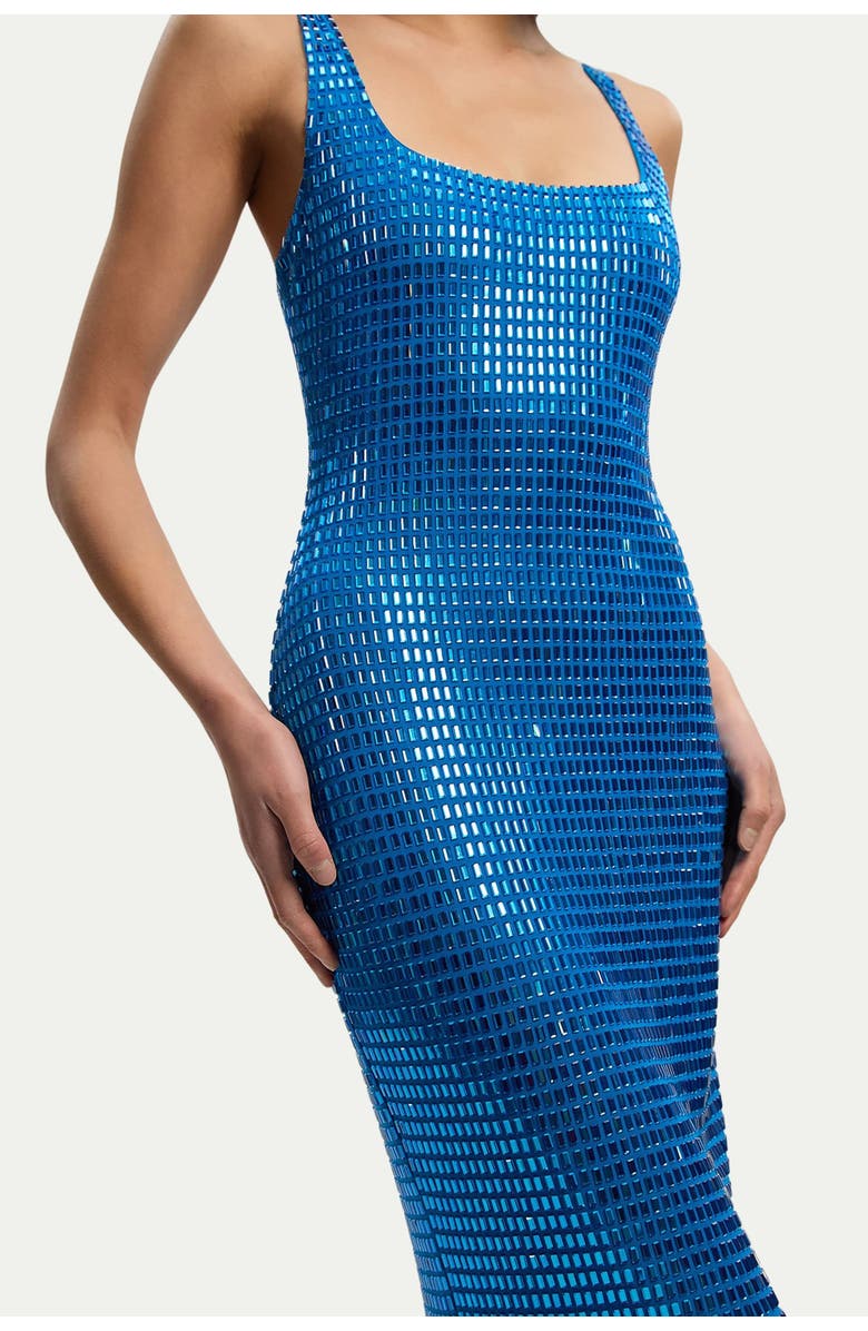 Karen Millen Crystal Embellished Jersey Midi Dress, Alternate, color, Blue