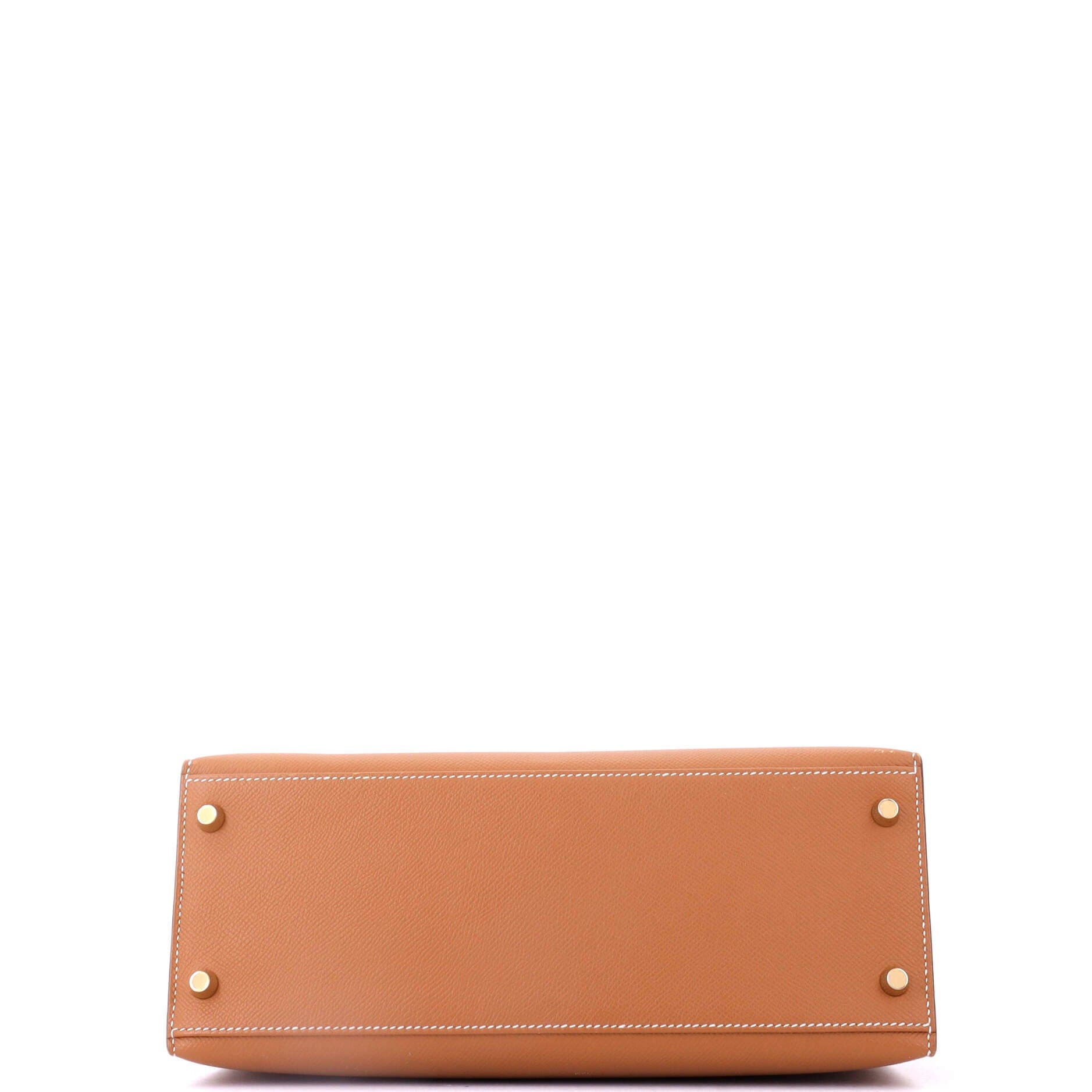 Pre-Owned Hermes Kelly Handbag Brown Epsom with Gold Hardware 28, Alternate, color, Gold