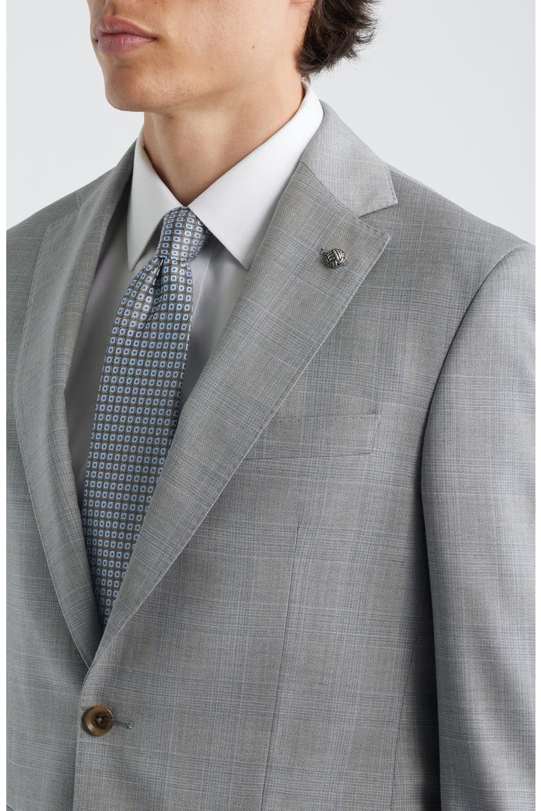 Esprit Contemporary Fit Light Grey Glen Check Super 100s Wool Suit, Alternate, color, LIGHT GREY