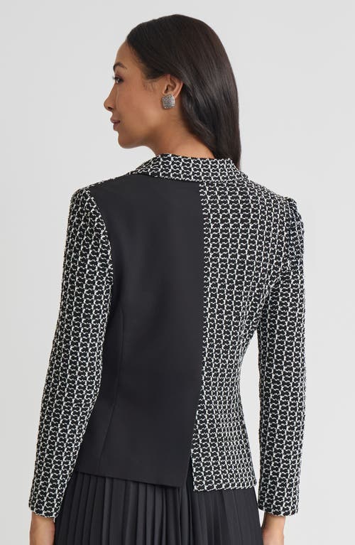 Misook Tailored Mixed Media Tweed Knit Blazer In Multi