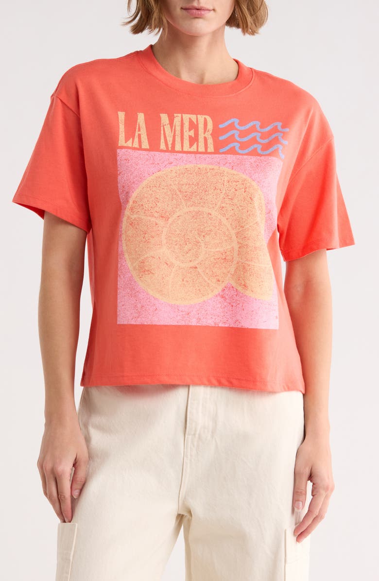 Vinyl Icons La Mer Graphic T-Shirt, Main, color, Coral