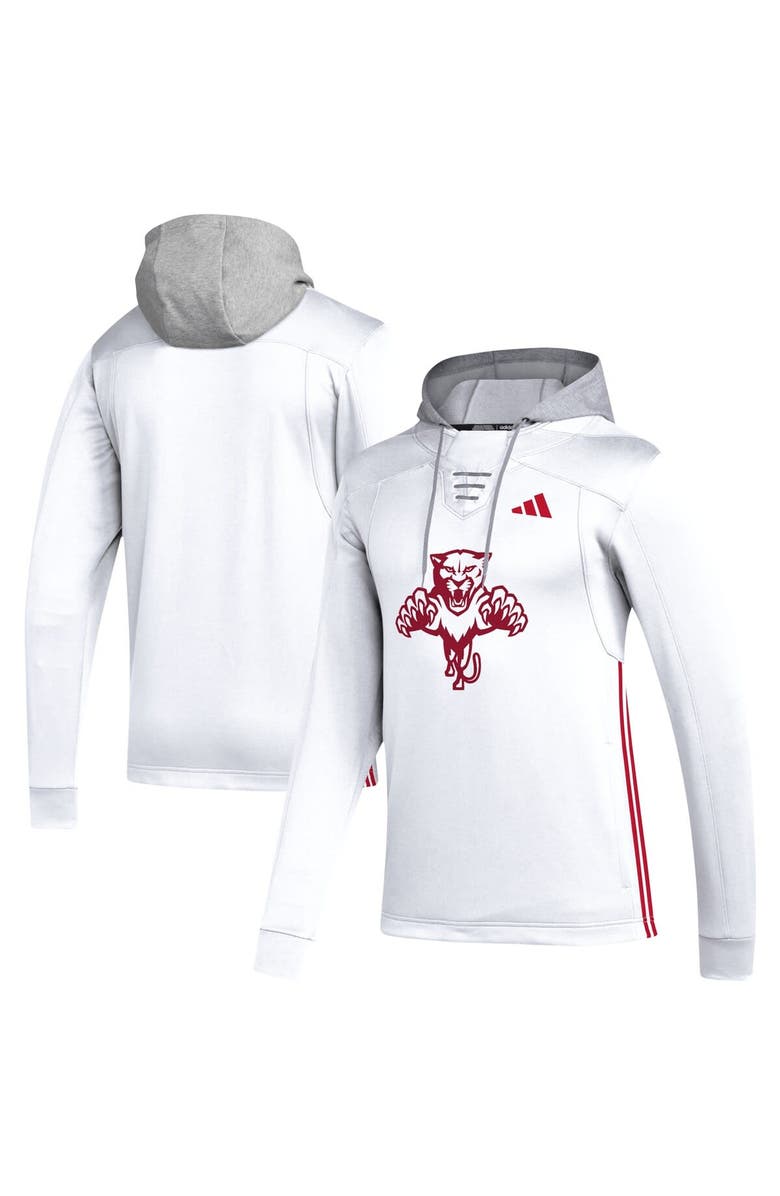 adidas Men's adidas White Florida Panthers Refresh Skate Lace AEROREADY Pullover Hoodie, Main, color, 