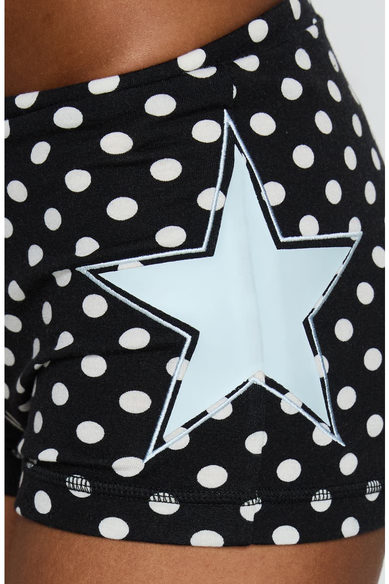Elacie Polka Dot Micro Shorts, Alternate, color, BLACK POLKA DOT