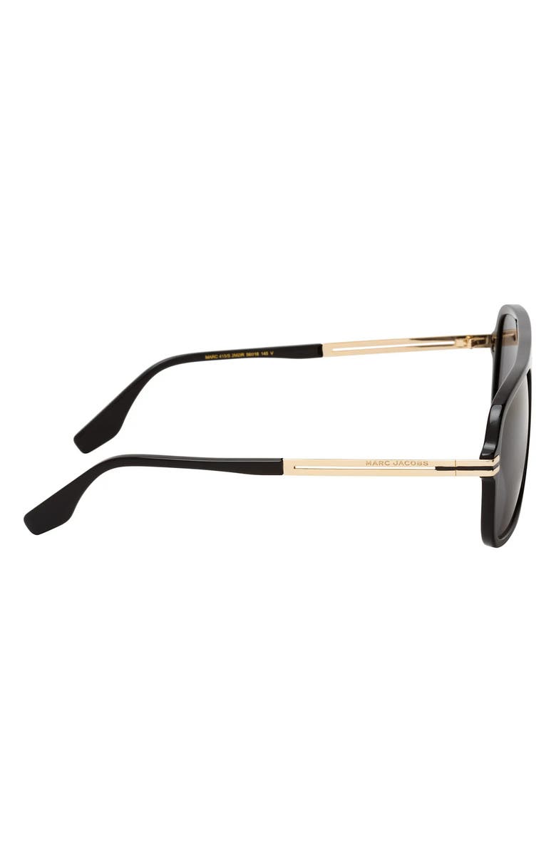Marc Jacobs 56mm Aviator Sunglasses, Alternate, color, Black Gold