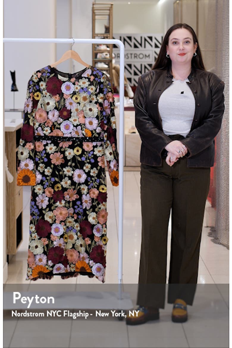 Hand Stitched Floral Embellished High Neck A-Line Dress video