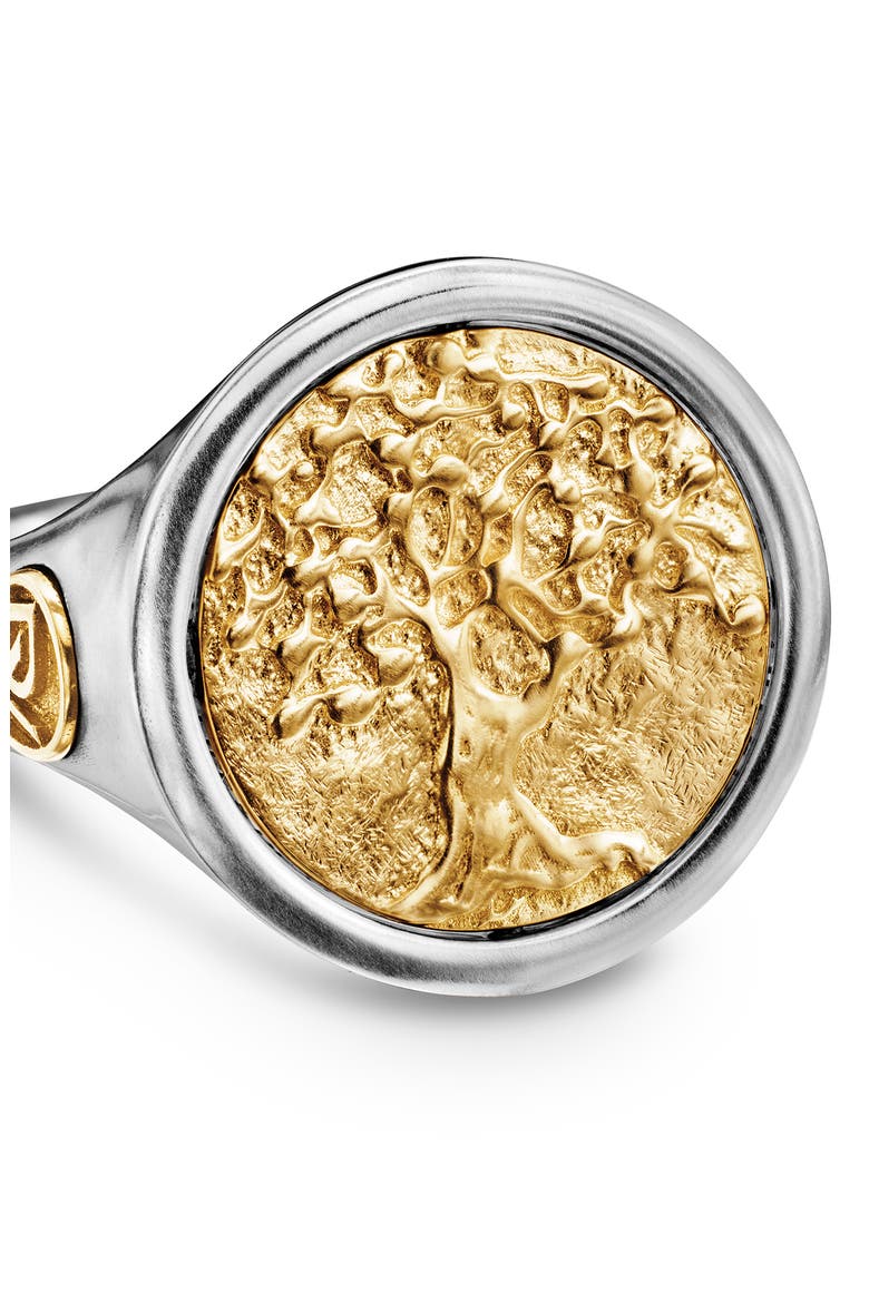 Life & Death Duality Signet Ring in Sterling Silver with 18K Yellow Gold, Alternate, color, STERLING SILVER W/ 18K GOLD