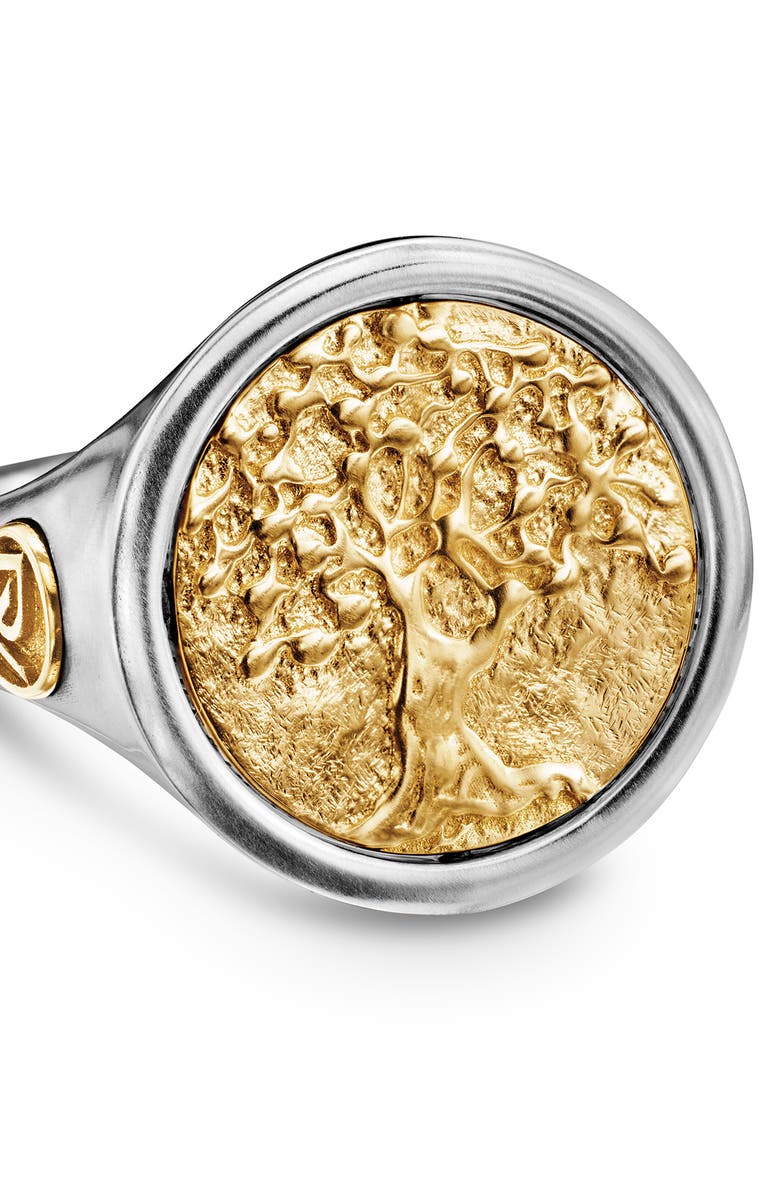 David Yurman Life & Death Duality Signet Ring in Sterling Silver with 18K Yellow Gold, Alternate, color, Sterling Silver W/ 18K Gold