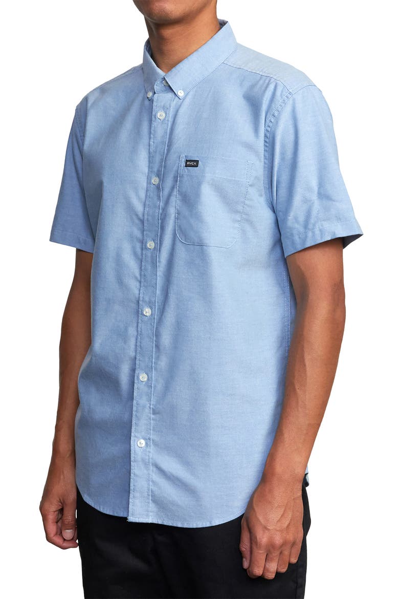 That'll Do Solid Short Sleeve Button-Down Shirt, Alternate, color, OXL-OXFORD BLUE