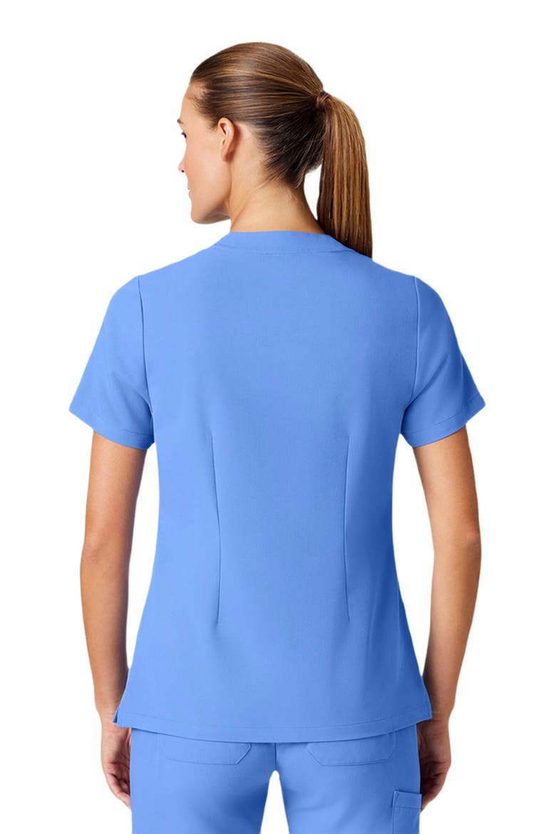 Helia Women's 3-Pocket Classic Notched V-Neck Scrub Top, Alternate, color, Ceil Blue