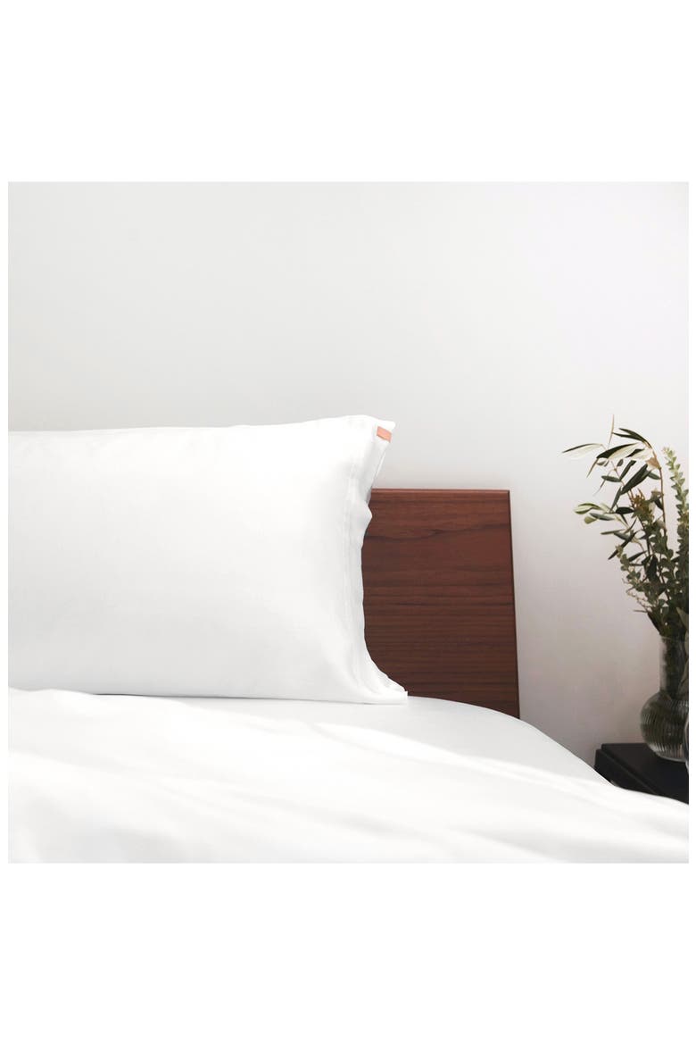 Washable Silk Flat Sheet, Alternate, color, TRANQUIL WHITE