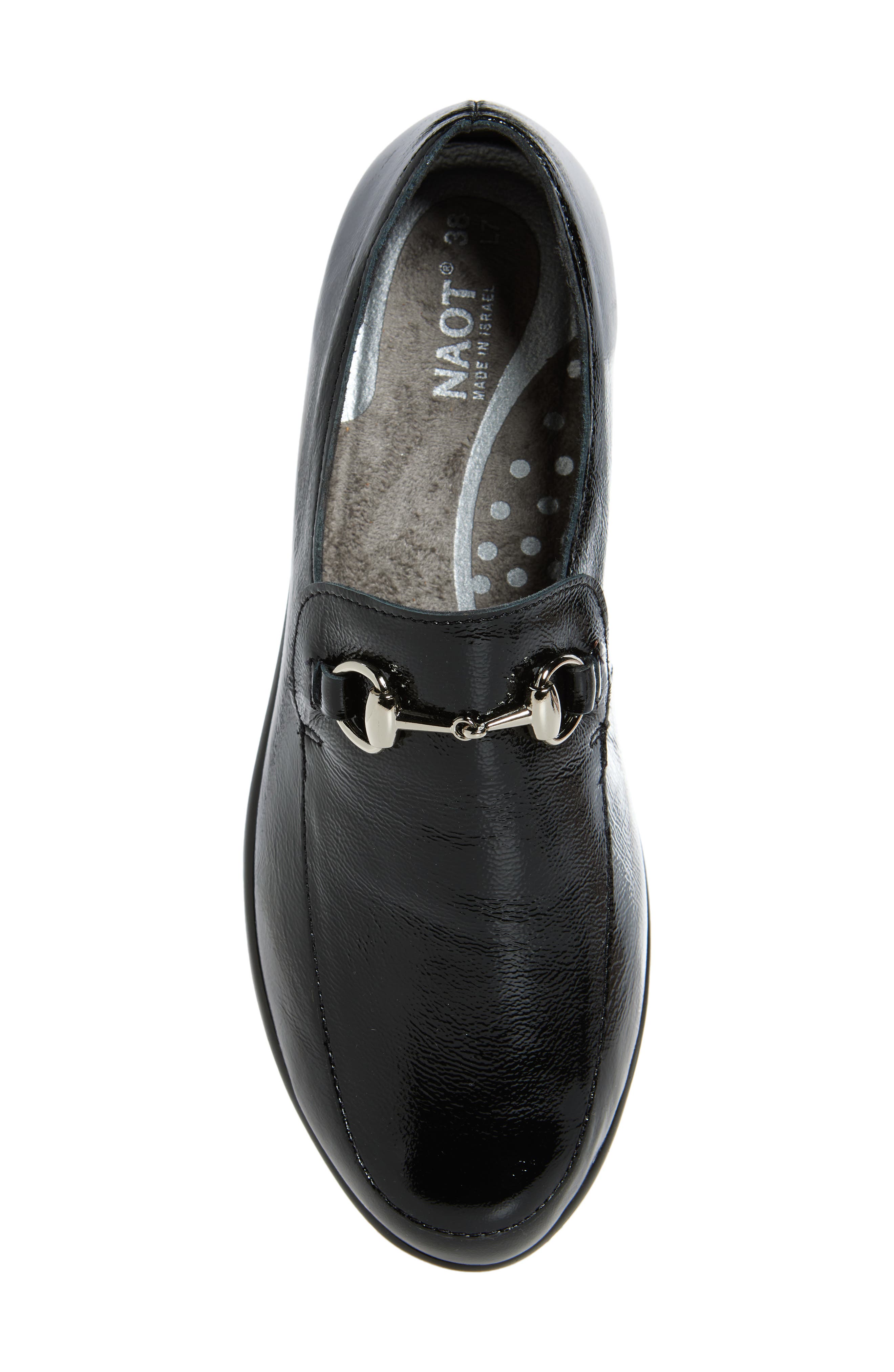 Bentu Bit Loafer, Alternate, color, BLACK CRINKLE PATENT LEATHER