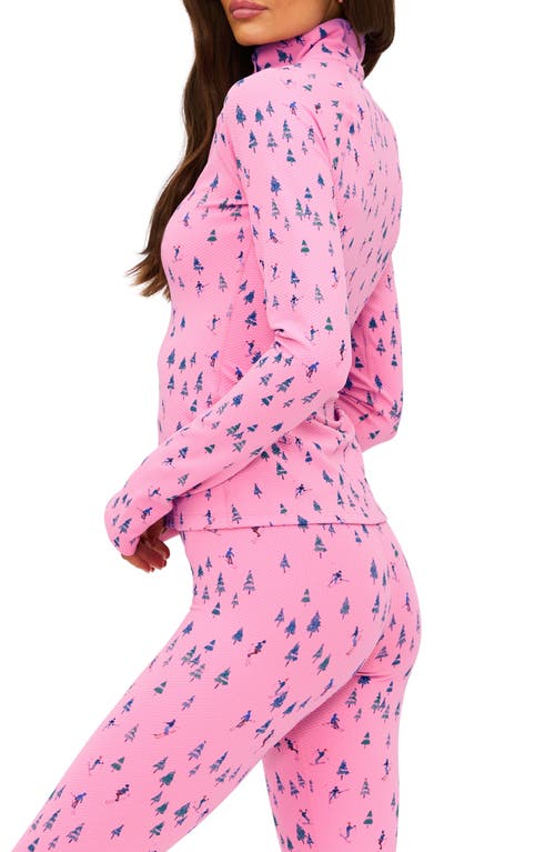 Beach Riot Kamara Print Half Zip Pullover In Pink