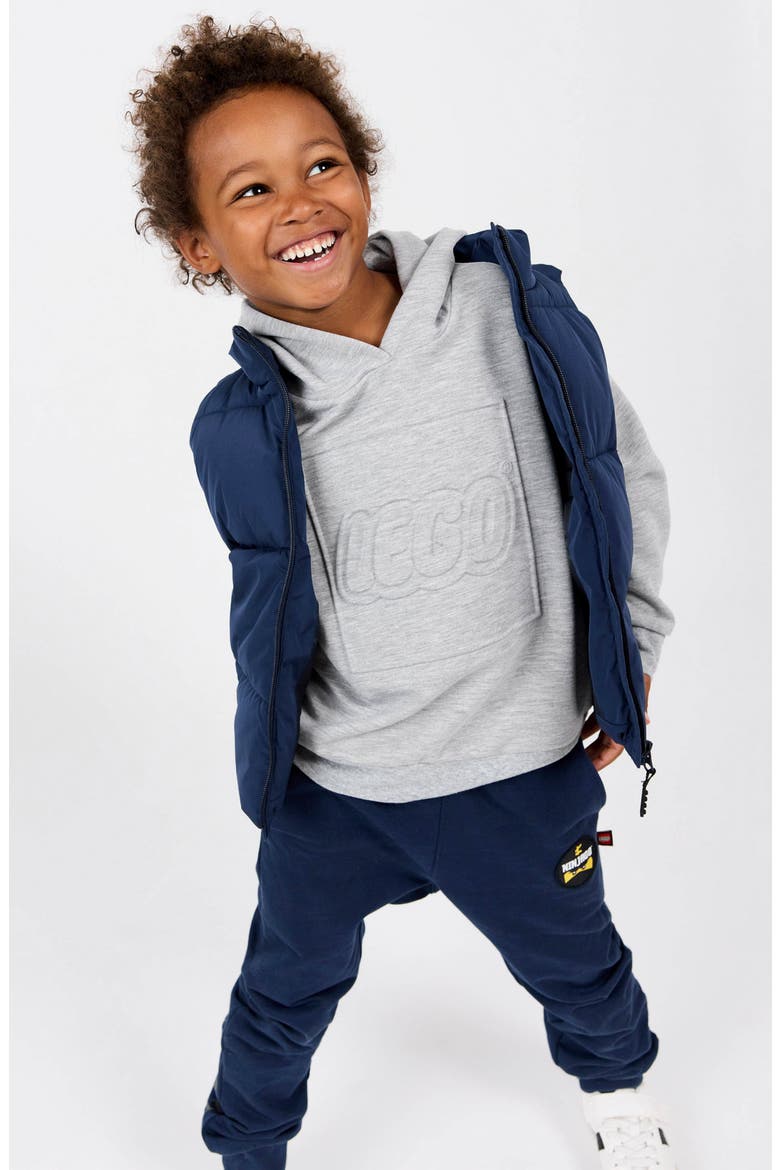 Kids' Embossed Logo Hoodie, Alternate, color, GREY