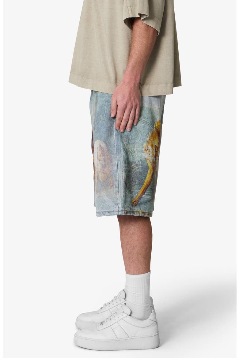 Sheep Hounded Denim Shorts, Alternate, color, BLUE MULTI