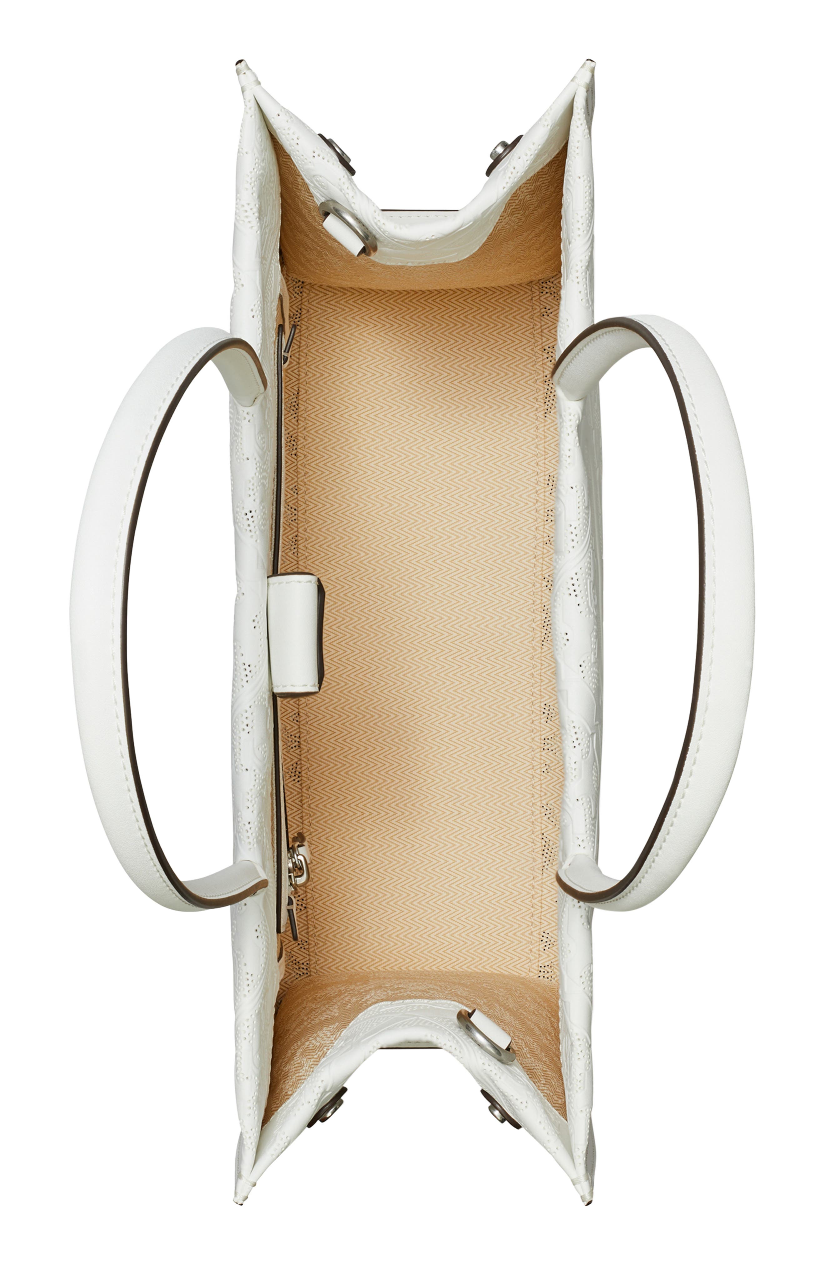 Tory Burch Small Ella Perforated Faux Leather Tote, Alternate, color, 