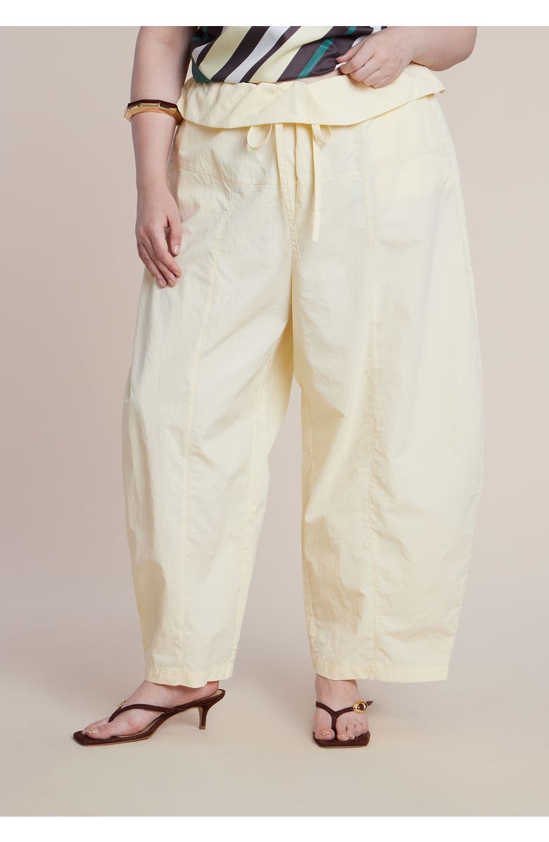 ELOQUII Foldover Tie Waist Pant, Alternate, color, Sunlight Yellow