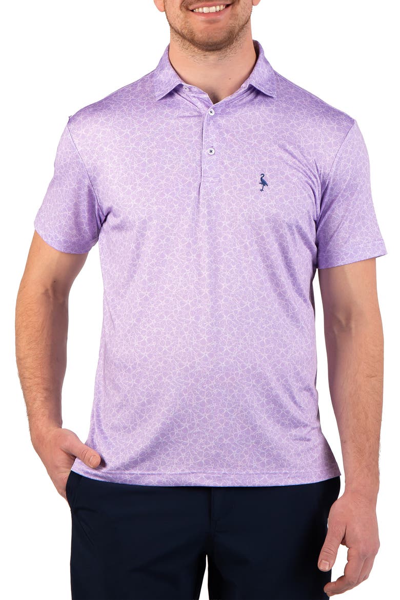 Floral Performance Polo, Main, color, LILAC