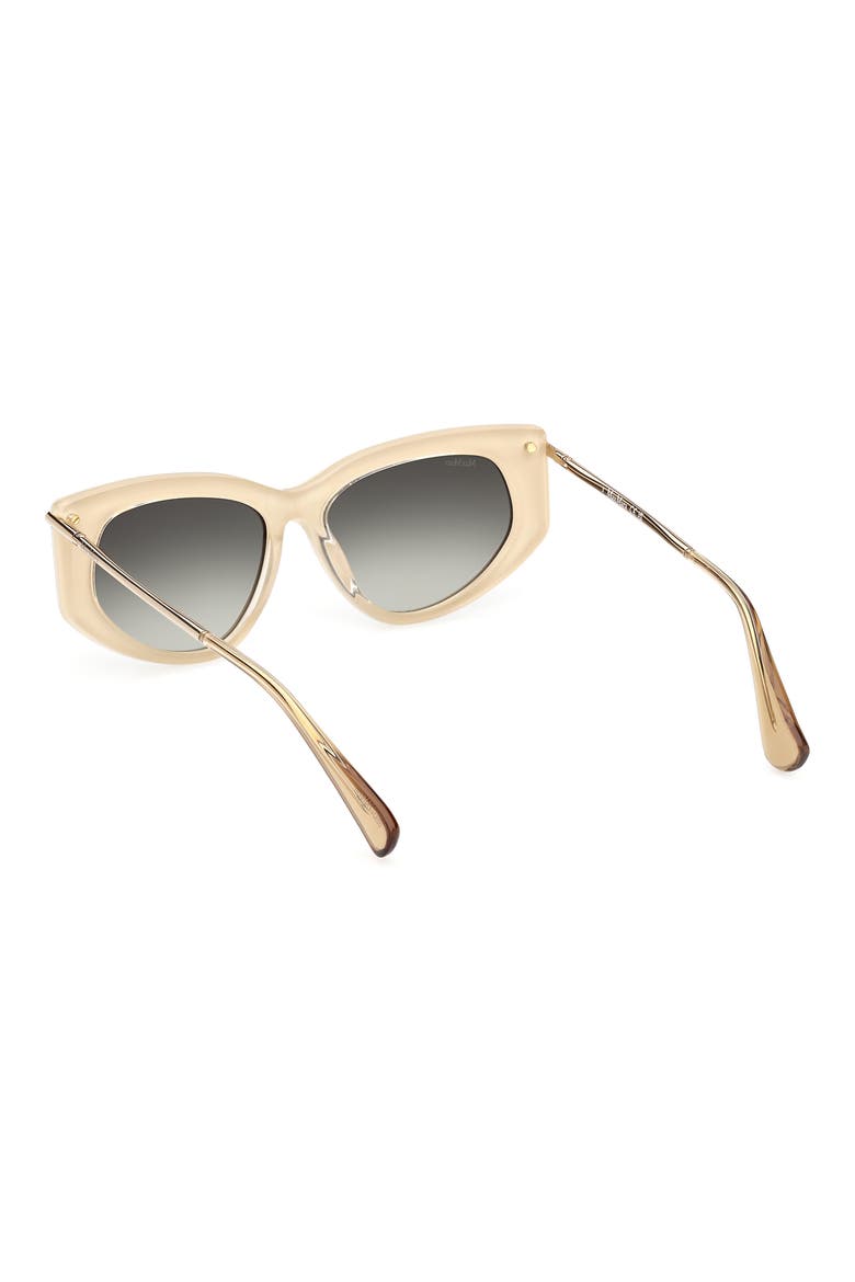 Beth 54mm Polarized Geometric Sunglasses, Alternate, color, WHITE / GRADIENT GREEN