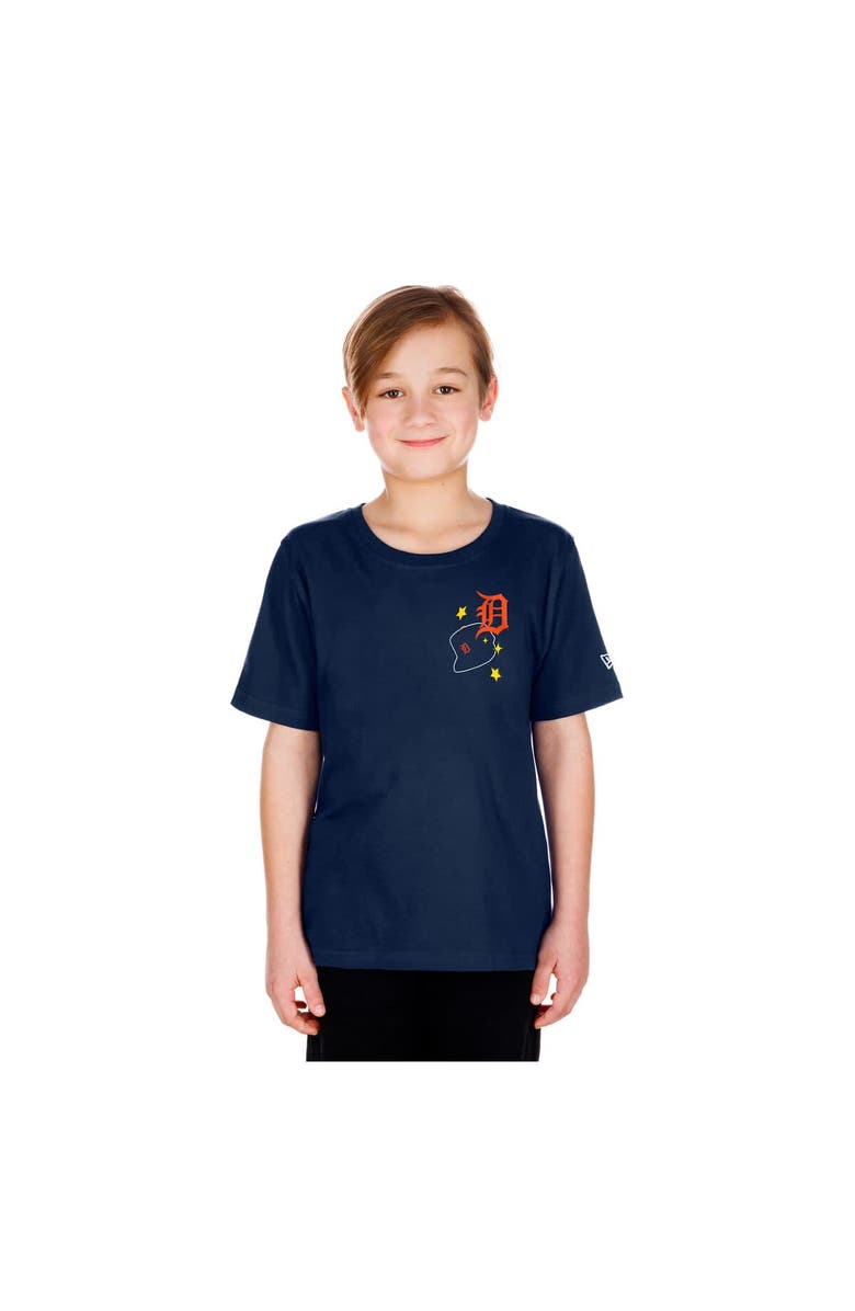 New Era Youth New Era Navy Detroit Tigers Stars & Cap T-Shirt, Alternate, color, Navy