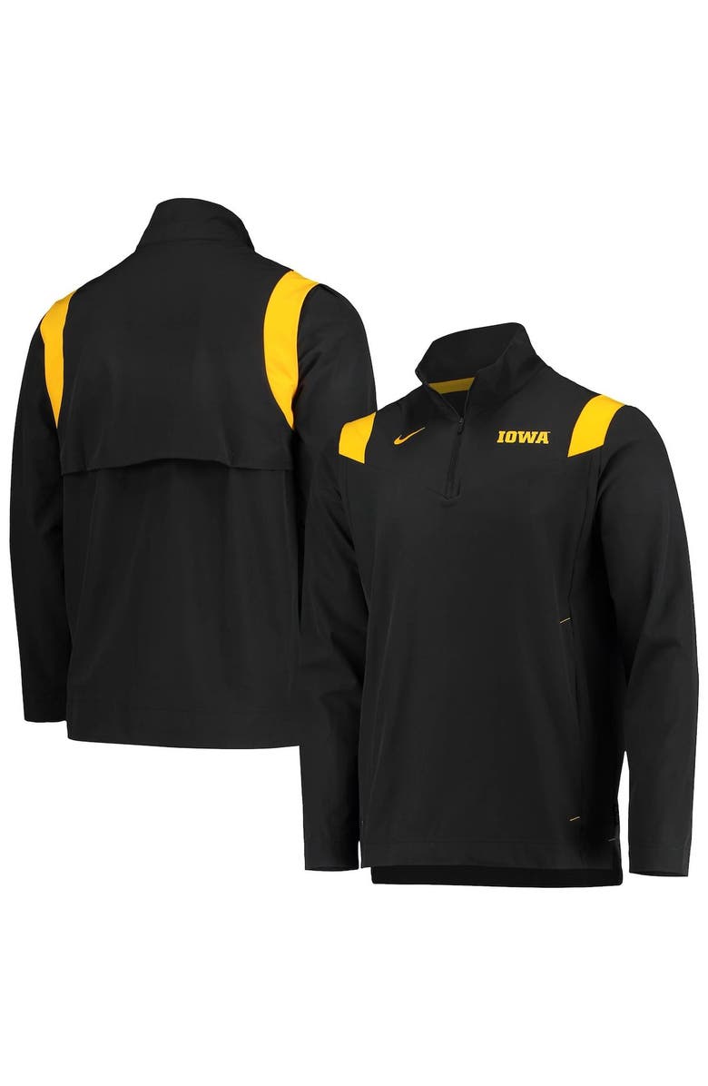 Nike Men's Nike Black Iowa Hawkeyes 2021 Team Coach Quarter-Zip Jacket, Main, color, Black