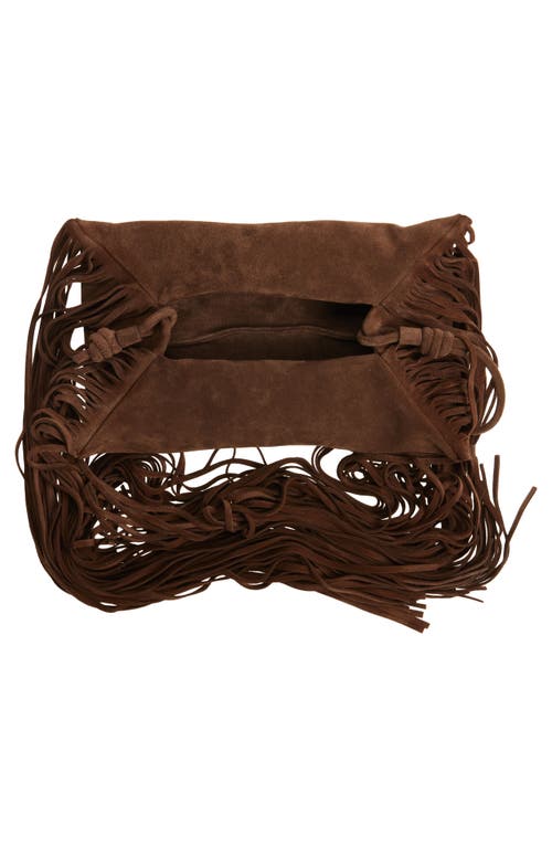 Altuzarra Mini Origami Fringe Suede Crossbody Bag In Brown