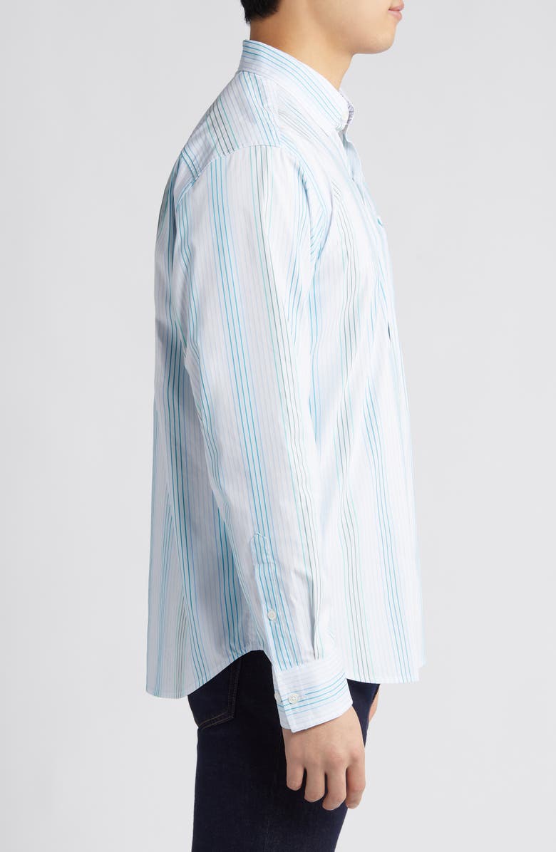 Tommy Bahama Sarasota Stretch IslandZone<sup>®</sup> Seaview Stripe Button-Up Shirt, Alternate, color, Gulf Shore