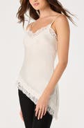 ASTR the Label Analise Lace Trim Asymmetric Satin Camisole