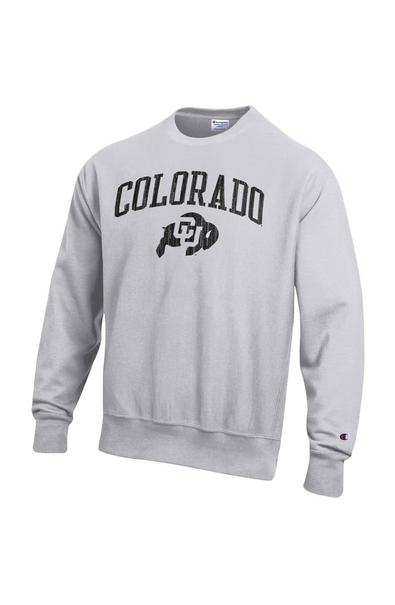 Champion Men's Champion Silver Colorado Buffaloes Arch Over Logo Reverse Weave Pullover Sweatshirt, Alternate, color,